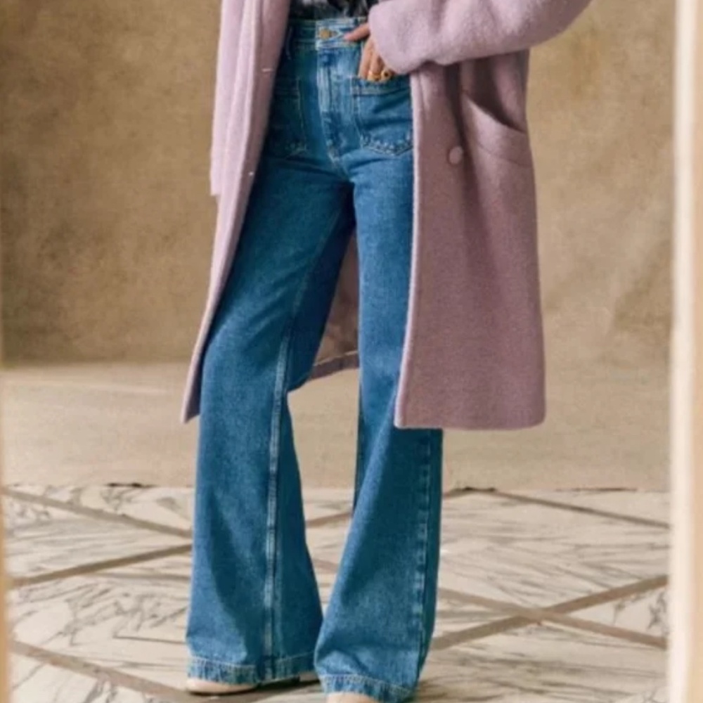 Sezane 1970s Trousers in baby blue